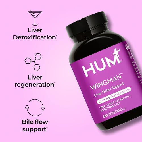 HUM Wing Man Liver Support Supplement with Milk Thistle, Dandelion Root Powder & Artichoke Leaf Extract For Liver Health & Function Support, Milk Thi