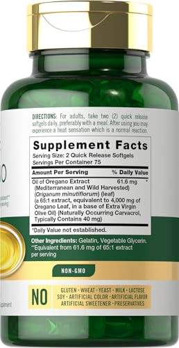Carlyle Oregano Oil Supplement | 150 Softgel Capsules | Contains Carvacrol | Non-GMO & Gluten Free Formula