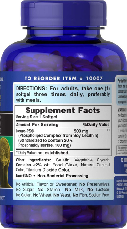 Puritan's Pride Neuro-PS 100 mg Softgels, 120 Count