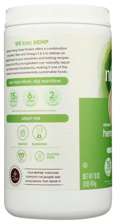 Nutiva, Hemp Protein, Organic 15g, 16 Fl Oz