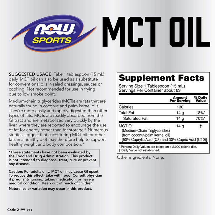 NOW Foods MCT 100% Oil, 32 fl oz
