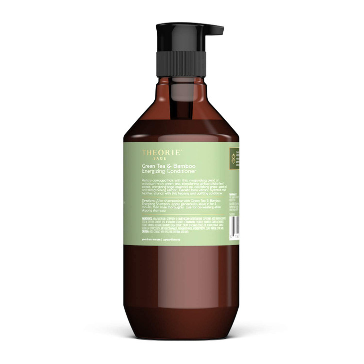 Theorie Green Tea & Bamboo Energizing Conditioner - Irresistible Scent of Green Tea, Jasmine, Amber & Cypress - For Damaged & Dull Hair - Color & Ker