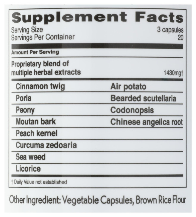 Balanceuticals Ovary & Uterus Clean, 500 mg Dietary Supplement Capsules, 60-Count Bottle