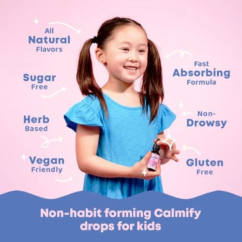 JoySpring Calmify Magnesium Glycinate for Kids | Liquid Magnesium with L-Theanine Supplement | Chamomile Extract & Passion Flower Extract | Sugar-Fre