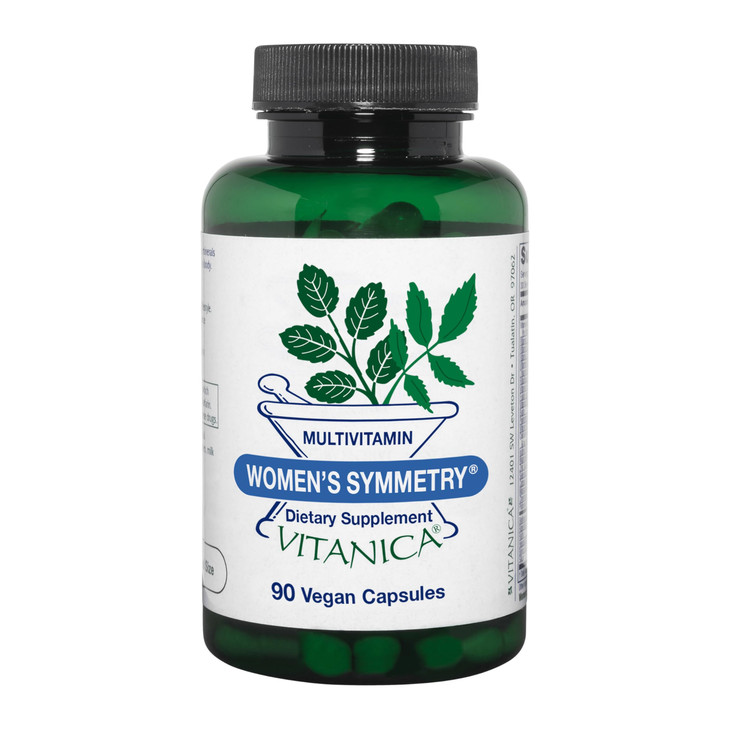 Vitanica Women's Symmetry, High Potency Multivitamin and Mineral, Vegan/Vegetarian, 90 Capsules