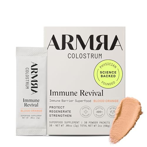 ARMRA Colostrum Powder | Blood Orange | Gut Health & Bloating | Skin & Hair | Immunity | Keto, Gluten & Fat-Free | 30 Servings