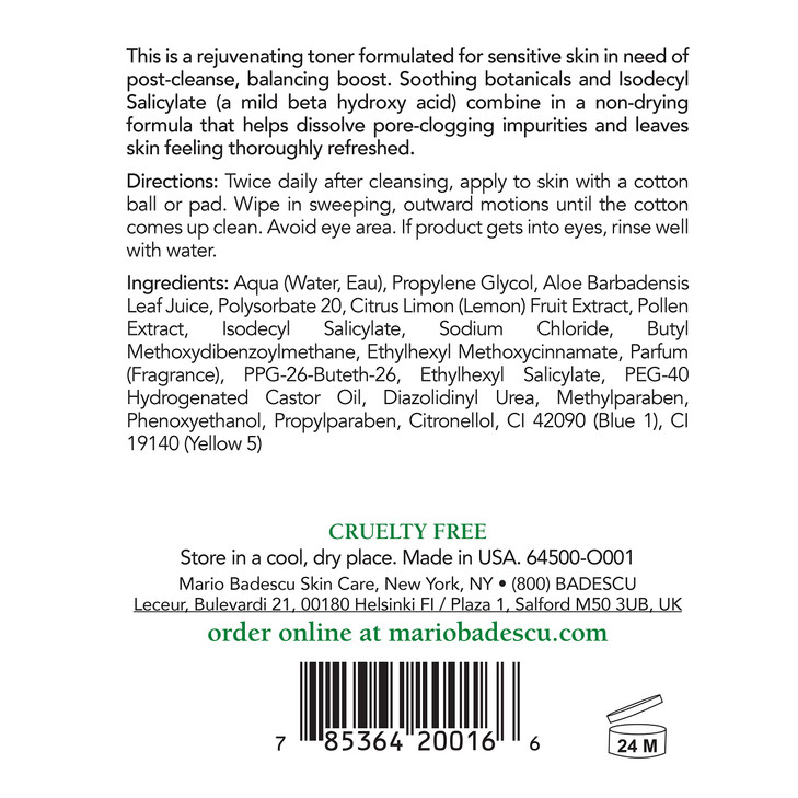 Mario Badescu Keratoplast Cleansing Lotion Toner - Soothing & Rejuvenating Skin Care Face Toner With Aloe Vera, 16 Fl Oz