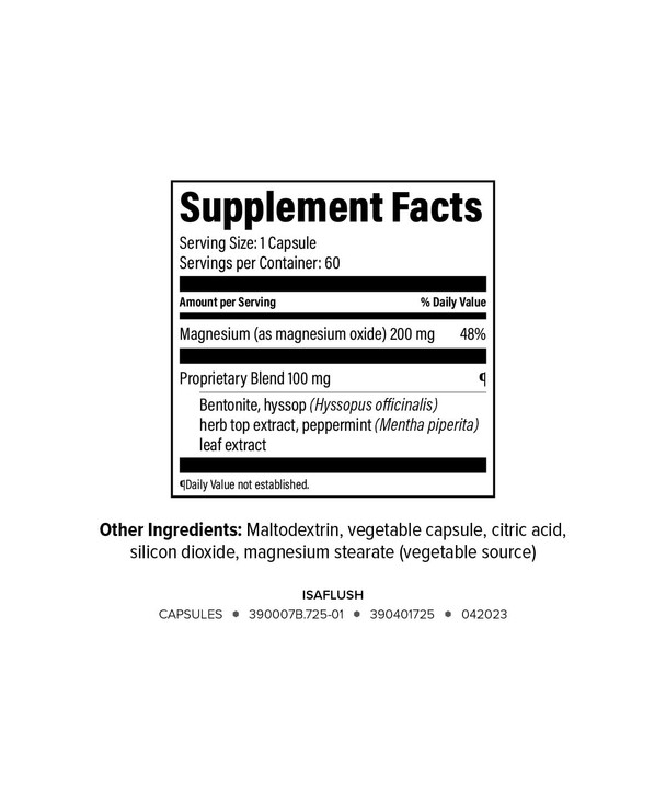 Isagenix IsaFlush - Gentle Digestive Support with Balanced Minerals Encouraging Regularity - No Harsh Laxatives - 60 Capsules