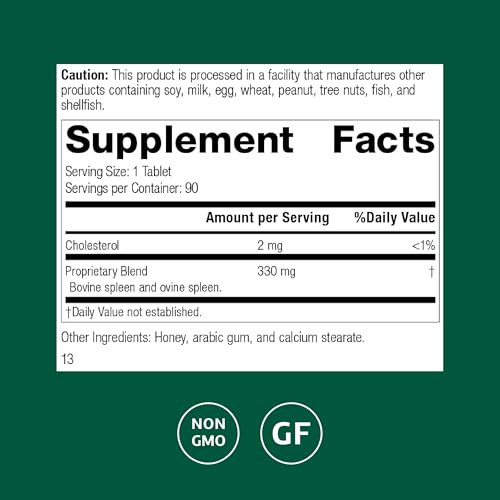 Standard Process Spleen Desiccated - Whole Food-Based Supplement to Support Spleen Health - Aid Healthy Immune System - Supplement with Proprietary B