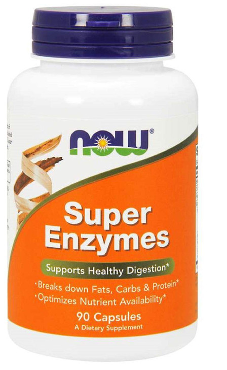 NOW Super Enzymes, 90 Capsules (Pack of 2)