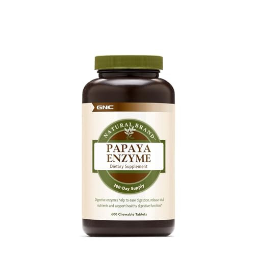 GNC Natural Brand Papaya Enzyme, 600 chewable Tablets