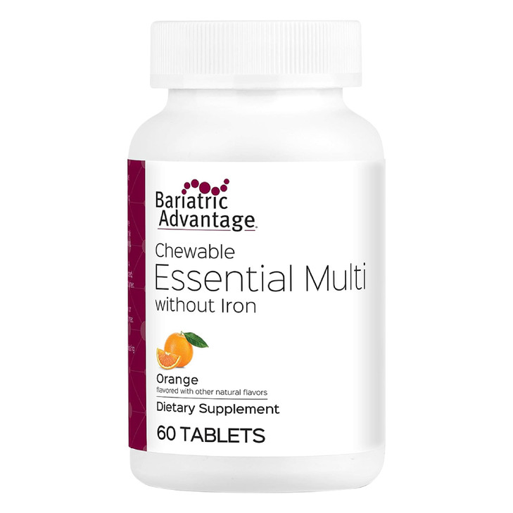 Bariatric Advantage Chewable Essential Multivitamin Without Iron - 200 DV of Key Nutrients - Trace Mineral Support* - Multivitamins for Bariatric Pat
