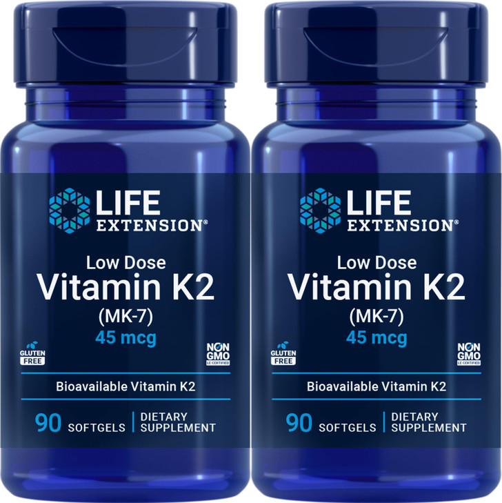 Life Extension Low Dose Vitamin K2, 90 Softgels (Pack of 2)