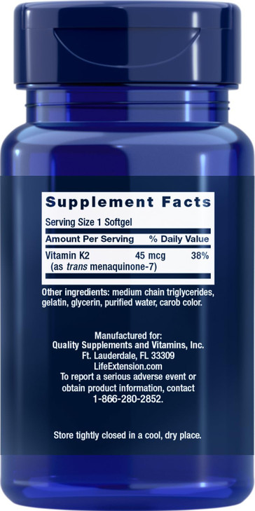 Life Extension Low Dose Vitamin K2, 90 Softgels (Pack of 2)