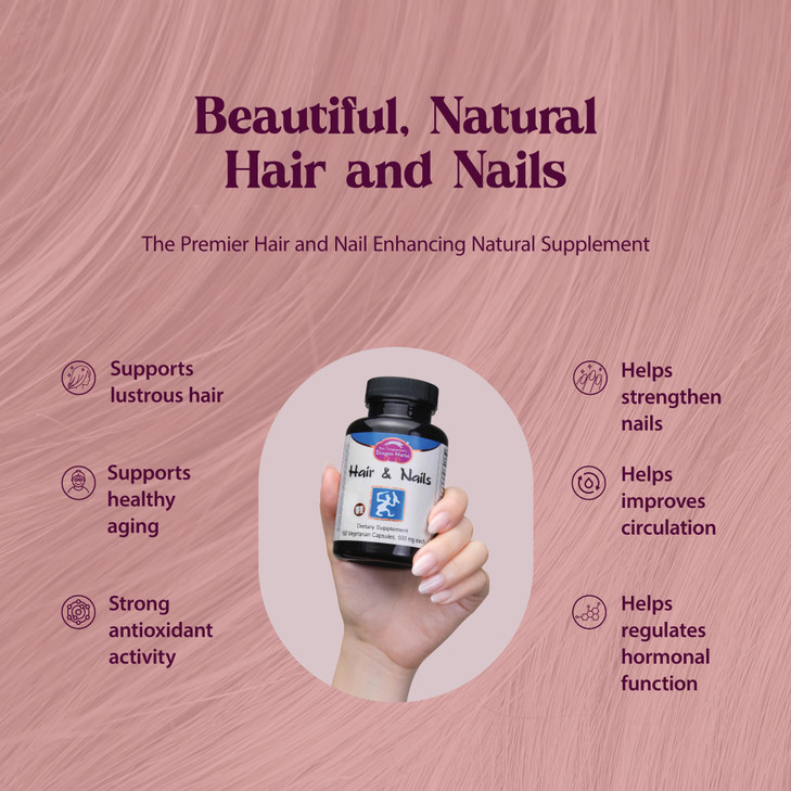 Dragon Herbs Hair and Nails | All Natural Supplement to Support Hair, Nails, Healthy Aging, and Circulation | All Natural Ingredients, Non-GMO (100 C