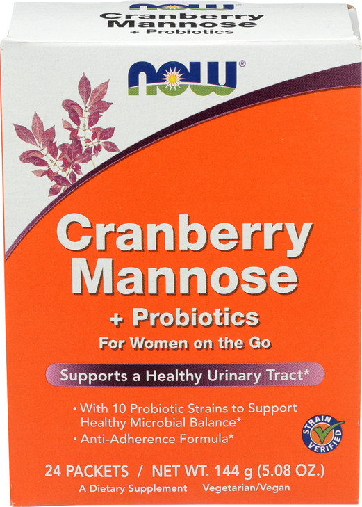 NOW FOODS Mannose Probiotic Cranberry, 24 CT