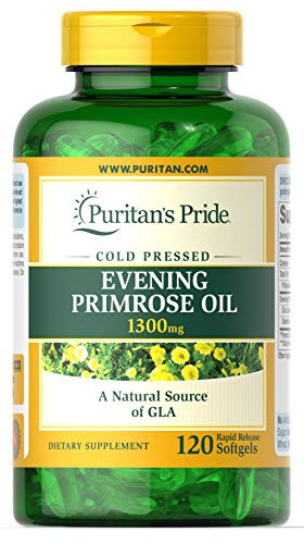 Puritan's Pride Evening Primrose Oil 1300 mg Softgels, 120 Count