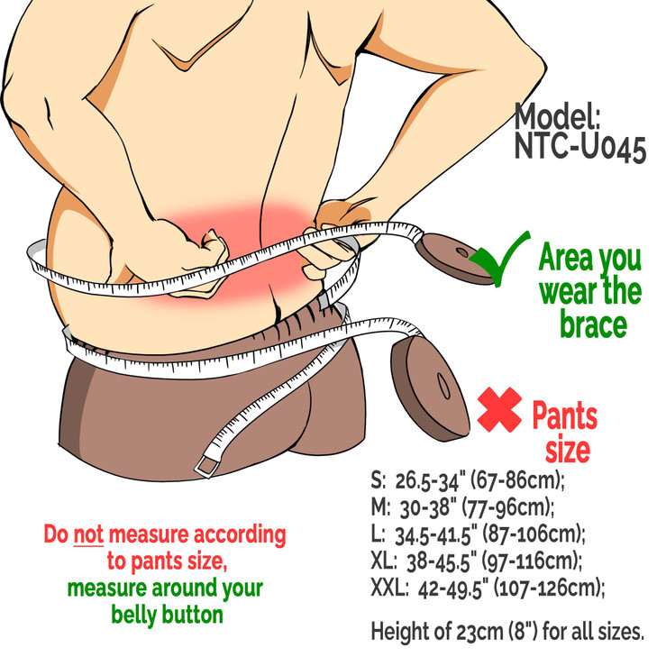 NeoTech Care Back Belt Support for Men or Women - Breathable & Adjustable Lower Back Brace - Double Pull Compression Straps (Black, Size L)