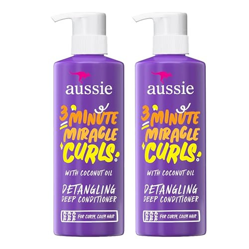 Aussie 3 Minute Miracle Curls Deep Conditioner 16 Ounce Pump (475ml) (2 Pack)