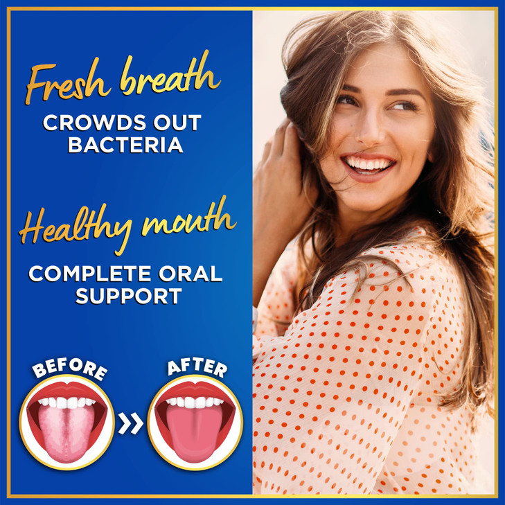 Oral Probiotics for Teeth and Gums - 3BN CFU Lactobacillus Salivarius Acidophilus Rhamnosus Streptococcus - Bad Breath Treatment for Adults - 45 Chew