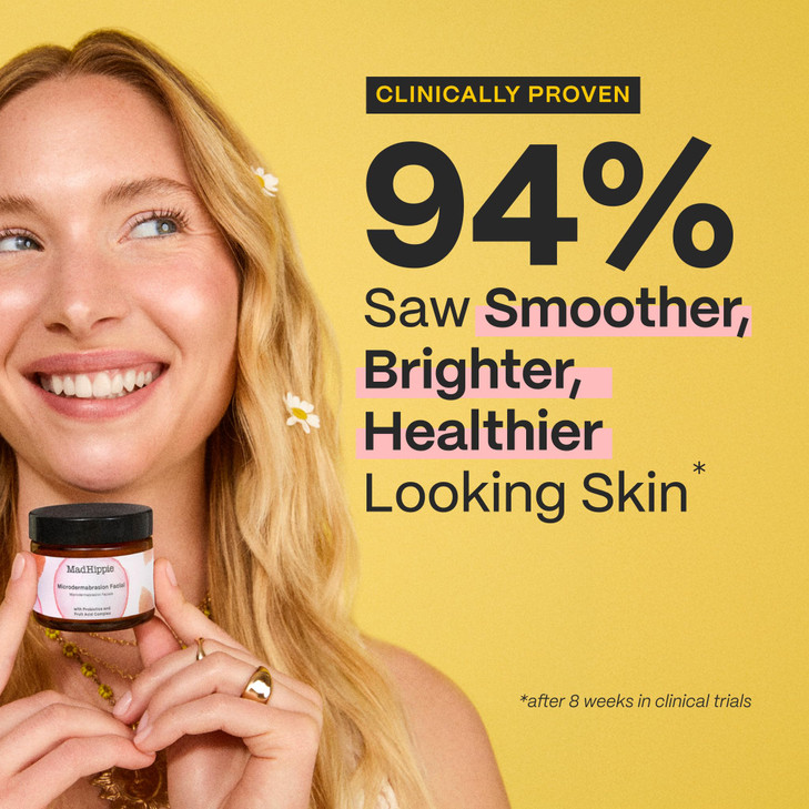 Mad Hippie MicroDermabrasion Facial - Exfoliating Face Scrub with Glycolic Acid, Mandelic Acid, AHA Complex & Hyaluronic Acid, 2.1 Fl Oz