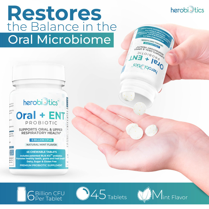Oral Probiotics for Better Breath, Gingivitis, Strep Throat, Tonsil Stones, ENT - 6 Bn CFU Oral Probiotics with Lactobacillus Reuteri, L. Plantarum &