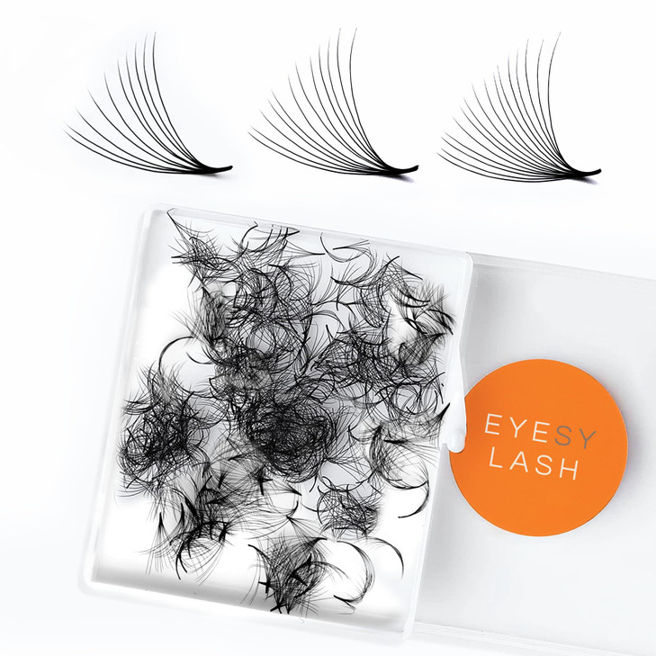 Eyesy Lash 500 Promade Fans - Volume Premade Lash Fans for Eyelash Extensions Pointy Base Handmade Loose Pre Made Eyelashes Middle Stem Soft and Ligh