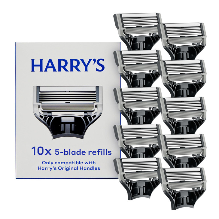 Harry's Original Razor Blades for Men - 10 Count - Premium Razor Blade Refill Cartridges - German Engineered