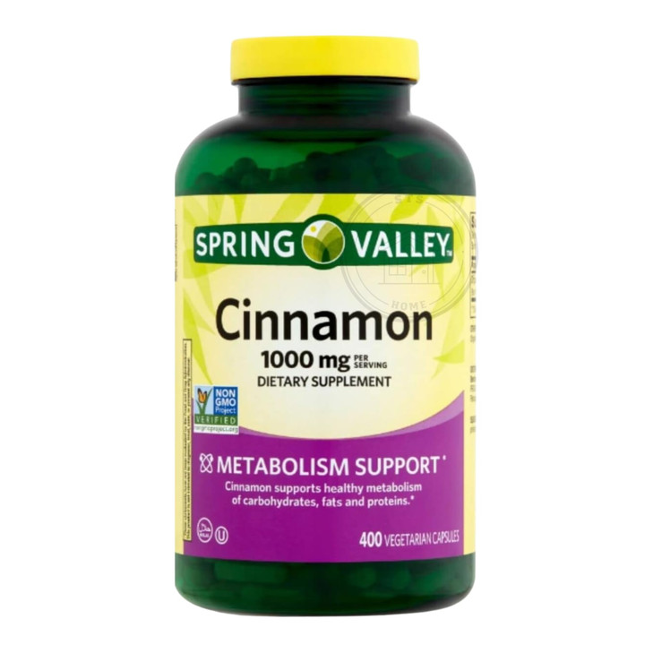 Spring Valley Cinnamon Dietary Supplement, 1000 mg, 400 Count + STS Sticker.