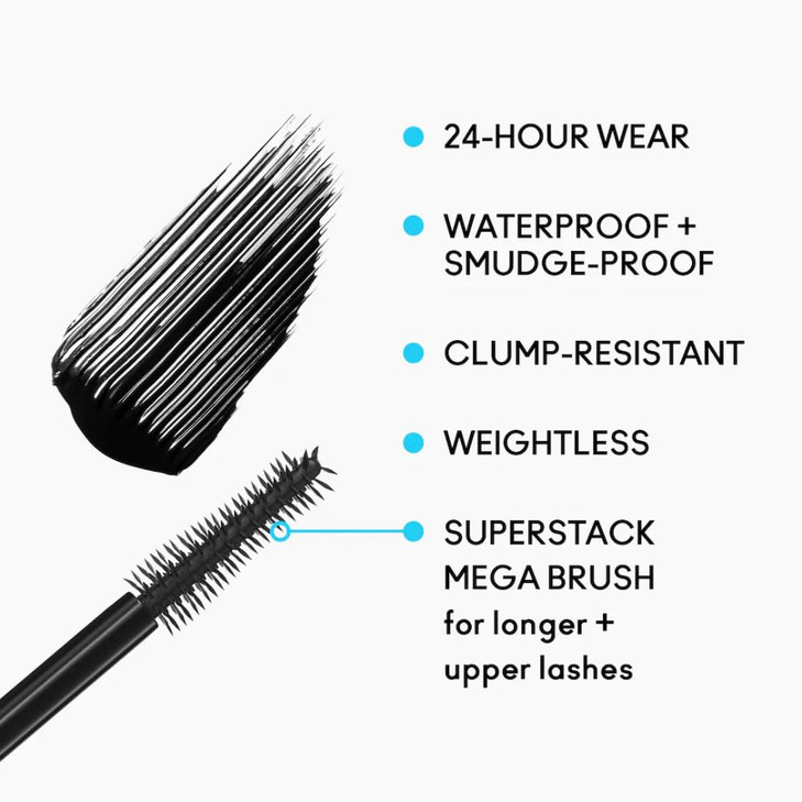 MAC Stack Superstack Mega Brush Waterproof Mascara - Black Stack by MAC for Women - 0.41 oz Mascara