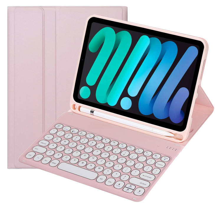 KcoxdCn Slim Candy Colors Keyboard Case Compatible with iPad mini 7 (A17 Pro) 2024 / iPad mini 6 (2021) 8.3 inch with Pencil Holder Mutil Angles Stan
