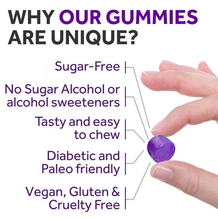 Magnesium Citrate Gummies - Sugar-Free, Vegan and Non-GMO for Better Sleep and Relaxation - No Sugar Alcohol - Magnesium Supplement for Adults, Teens