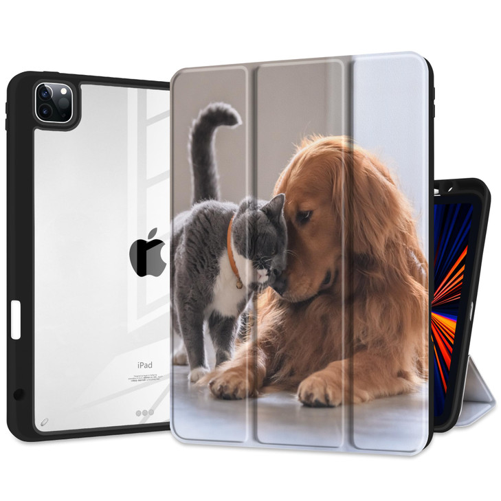 Batianda Case for New iPad Pro 13-inch Case 2025 M5 2024 M4 Chip [Built-in Pencil Holder] Shockproof Cover with Clear Transparent Back Shell Soft TPU