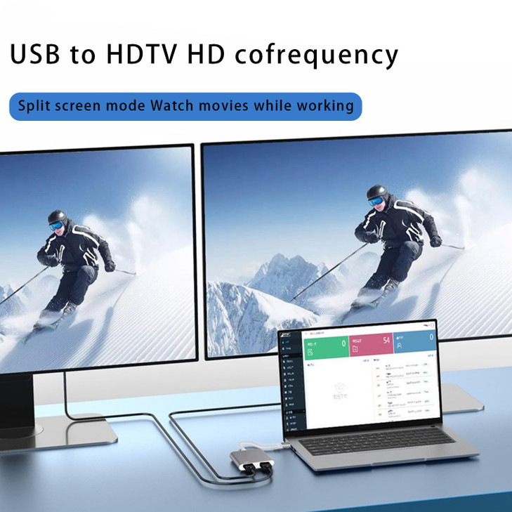 BJardinier USB 3.0 to Dual HDMI Adapter, USB to 2* HDMI Same Screen Monitor Converter for Windows, macOS and Android