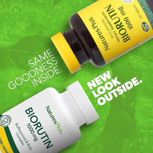 NaturesPlus Biorutin - 1000mg, 90 Tablets - Bioflavonoid & Rutin Complex - Vegetarian, Gluten Free - 90 Servings