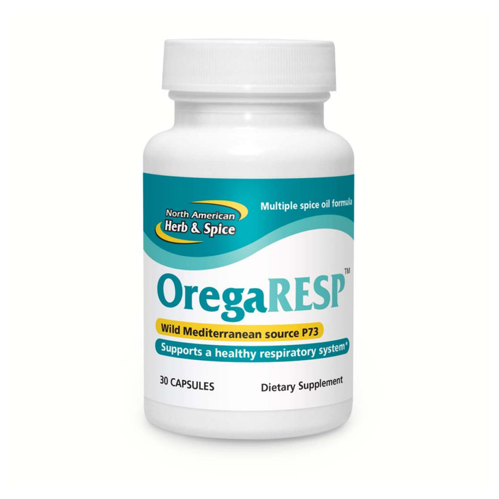 NORTH AMERICAN HERB & SPICE OregaRESP - 30 Capsules - Multiple Spice Oil Formula with Wild Mediterranean Source P73 Oregano - Healthy Respiratory Sys