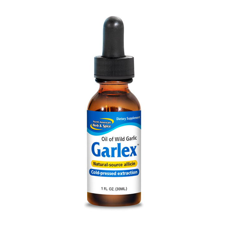 NORTH AMERICAN HERB & SPICE Garlex - 1 fl. oz. - Oil of Wild Garlic - Contains Coriander, Basil, Ginger, Fennel, Oreganol P73 - Non-GMO - 110 Serving