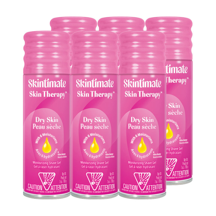 Skintimate Skin Therapy Dry Skin Shave Gel for Women, 6 Pack | Skintimate Shaving Cream for Women, Womens Shaving Cream, Shaving Foam, Womens Shave G