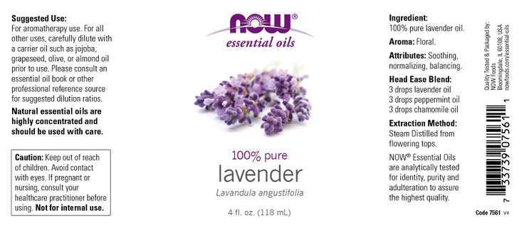 Now Foods Lavender Oil, 4 Oz
