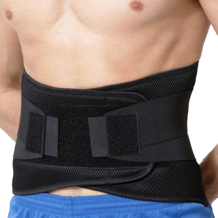 NeoTech Care Adjustable Compression Back Brace Lumbar Support Belt, Black, Size L