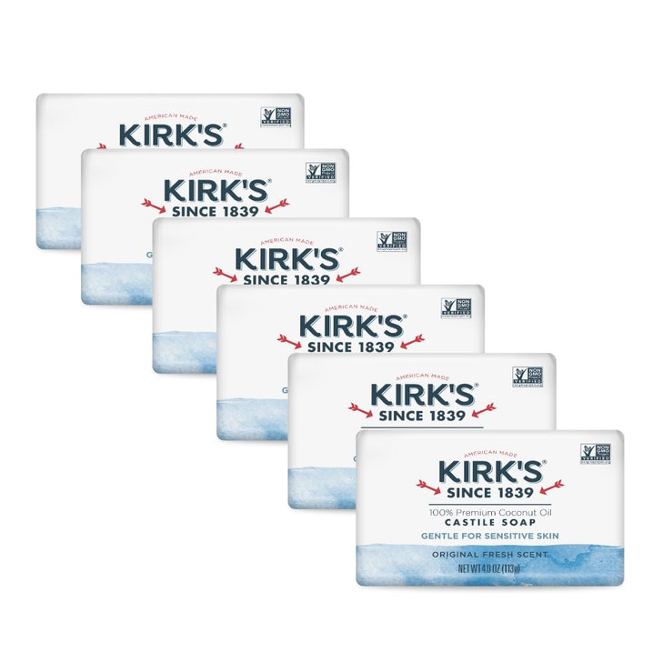 Kirk's Original Coco Castile Bar Soap Original Fresh Scent 4 Ounces (Pack of 10)