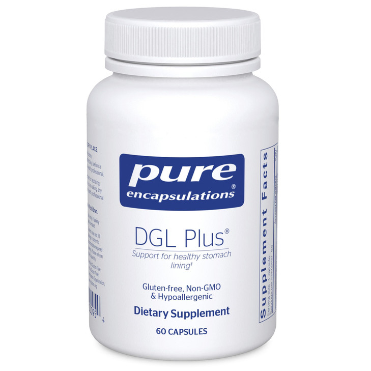 Pure Encapsulations DGL Plus - Gut Health Supplements for Men & Women - with Marshmallow Root, Aloe Vera Extract & Slippery Elm Bark - Non-GMO & Vega