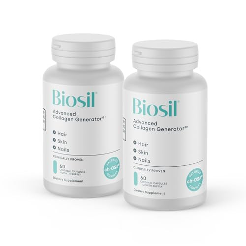 Biosil Collagen Booster Supplement - 60 Original Capsules, Pack of 2 - Patented ch-OSA Activator for Skin, Hair, Nails & Joints - Supports Natural Pr