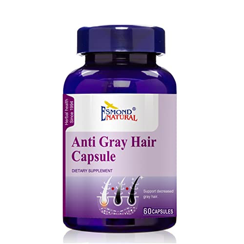 Esmond Natural: Anti Gray Hair Capsule (Supports in decreasing Gray Hair. Stimulates Healthy Hair Growth), GMP, Natural Product Assn Certified, Made