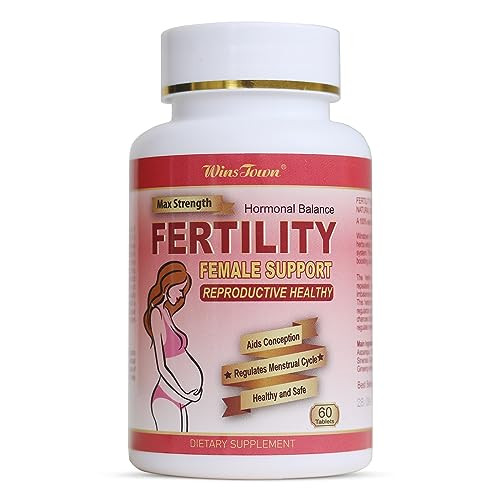 Wins Town Fertility Tablets for Women, Female Prenatal Vitamin Supplements, Support Ovulation & Conception, 60 Tablets