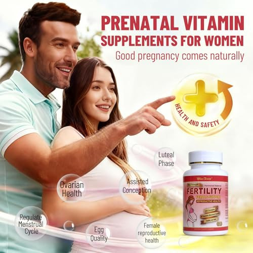 Wins Town Fertility Tablets for Women, Female Prenatal Vitamin Supplements, Support Ovulation & Conception, 60 Tablets