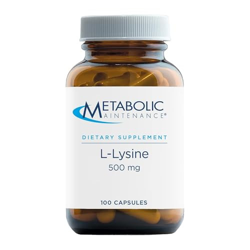 Metabolic Maintenance L-Lysine 500mg - L Lysine 500 mg Capsules, Lysine Supplement for Women & Men, Pure Essential Amino Acid for Natural Energy & Im