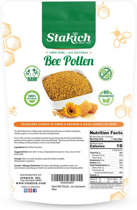 Stakich Bee Pollen Granules 1 Pound