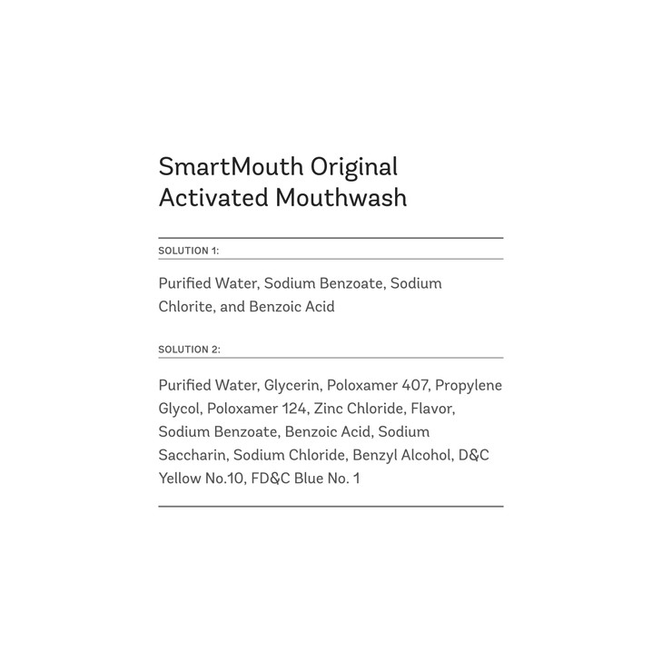 SmartMouth Original Activated Mouthwash Single Packs, Travel Mouthwash, Fresh Mint, 30 Pack