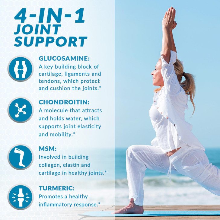 VitaBreeze Glucosamine Chondroitin, MSM & Turmeric Dietary Supplement - 248 Capsules